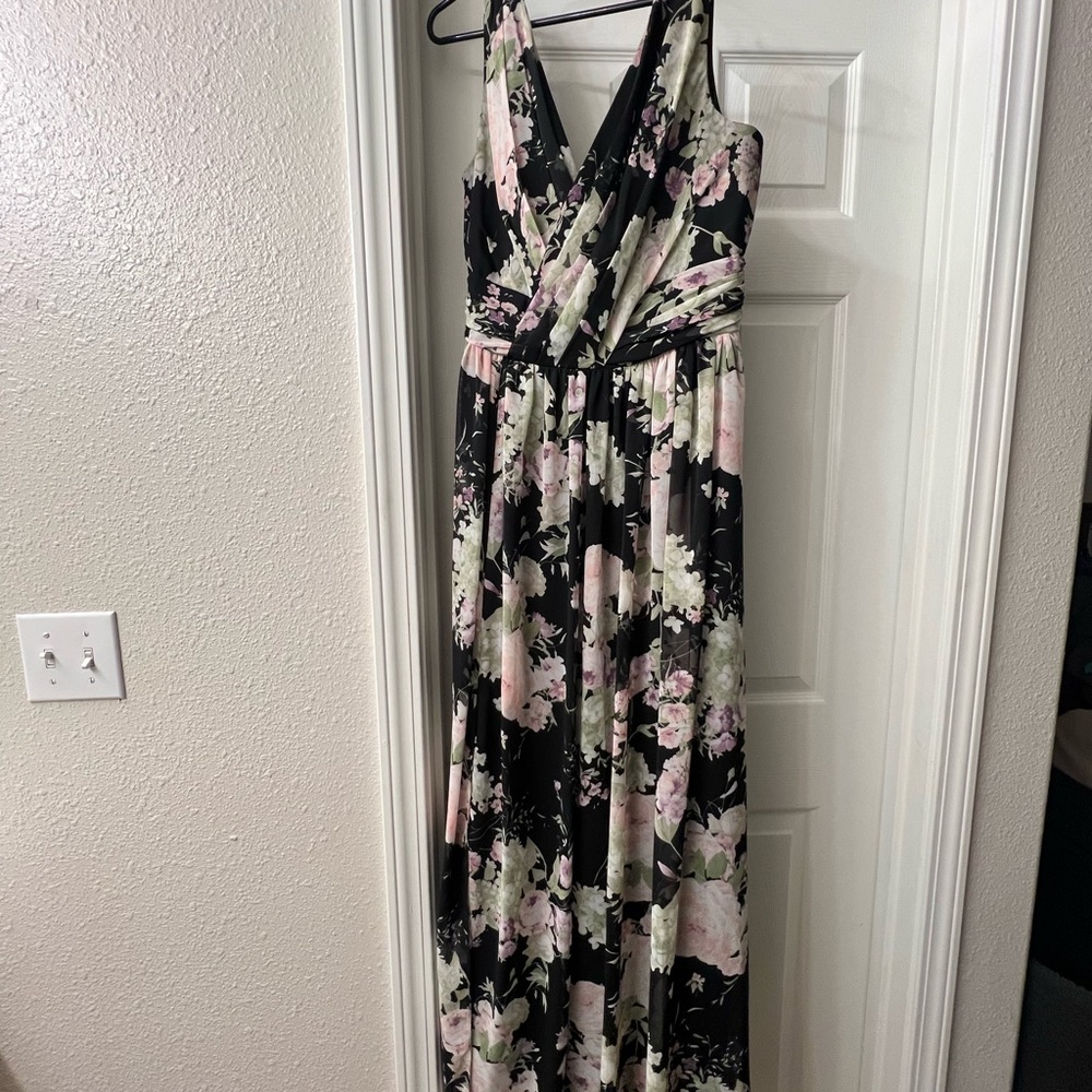 Floral Maxi Dress - Black and Pink